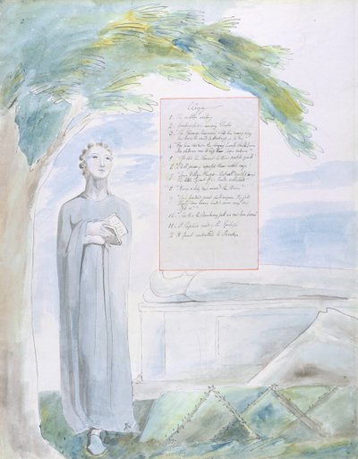 Elegy written in a Country Church-Yard, design 106 from The Poems of Thomas Gray by William Blake